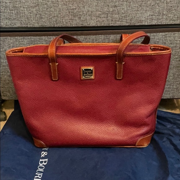 Dooney & Bourke Handbags - Dooney & Bourke Wine and Tan Tote